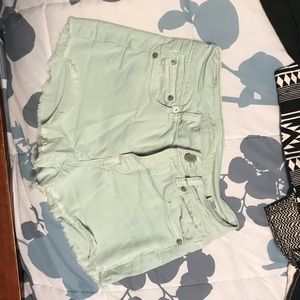 American Eagle Mint Hugh Rise Jean Shorts